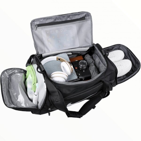 Nike Brasilia Gym Duffel Bags - Black/Grey - Image 8