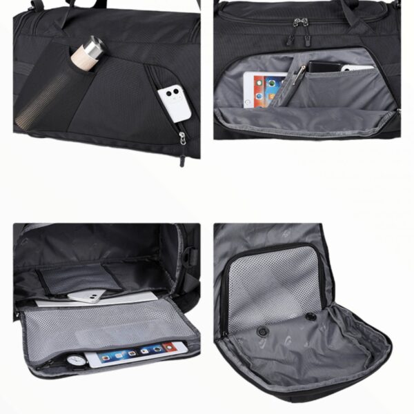 Nike Brasilia Gym Duffel Bags - Black/Grey - Image 5