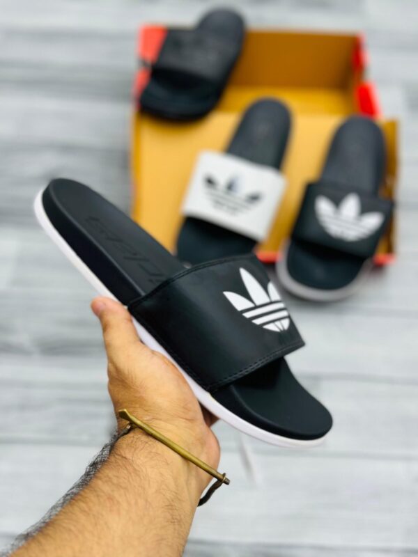 Adidas logo Lite Slides - White/Black - Image 2